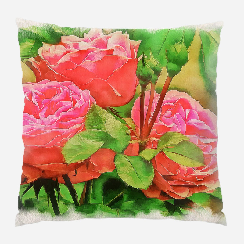 Outdoor Reversible Throw Pillow, Microsuede, Indoor