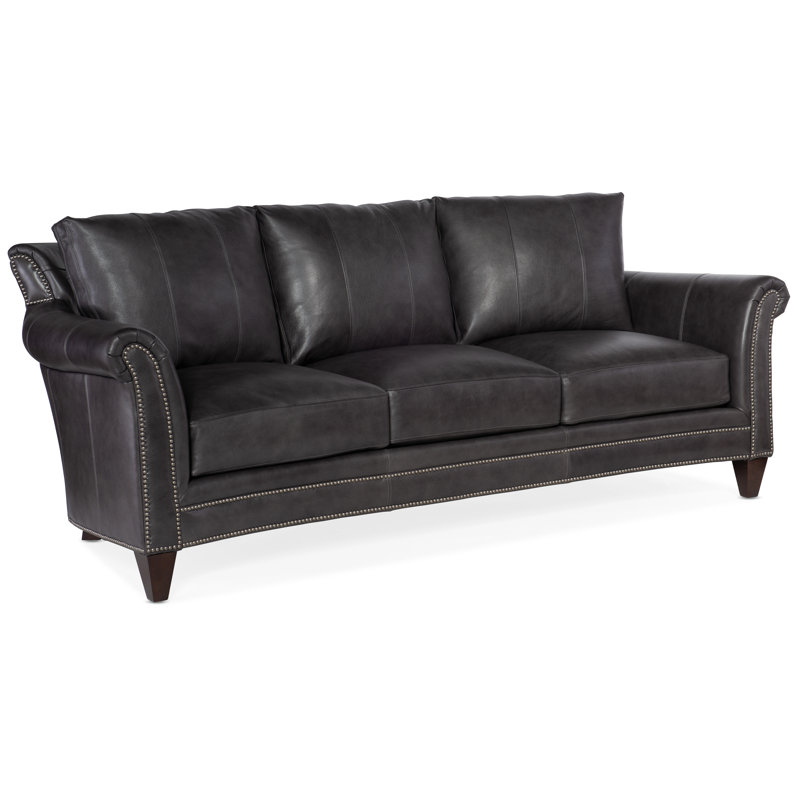 Richardson Sofa, Gunmetal with Tapered Leg