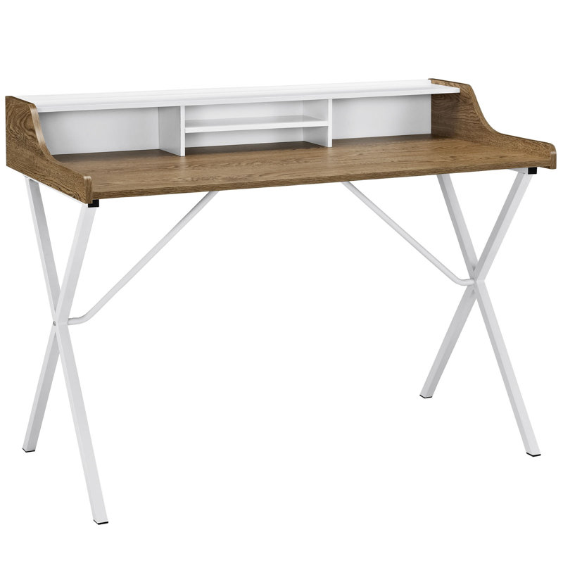 Bin Desk, Walnut/White