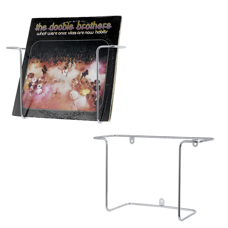 2 Piece Wall Silver Vinyl Record Storage Rack