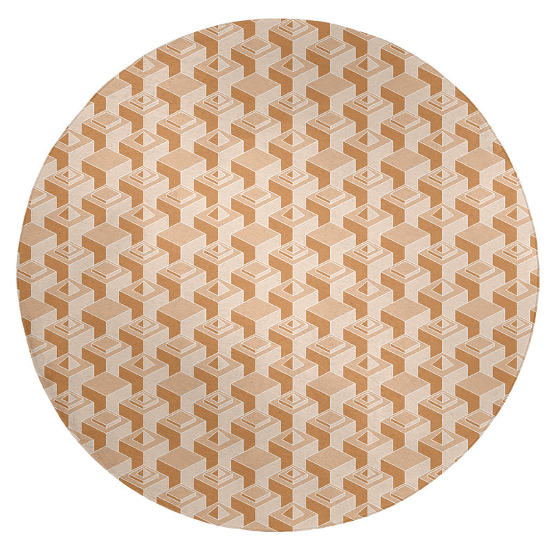 Chenille Geometric Indoor Rug, Round 5'