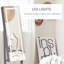 Armoire à bijoux FlowLuxe gris ardoise verrouillable sur pied avec lumière DEL, miroir pleine longueur, 4 rangements de rangement de bijoux à angles réglables