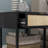 Boho Bedside Table with Drawer, Open Shelf and Rattan Element Black