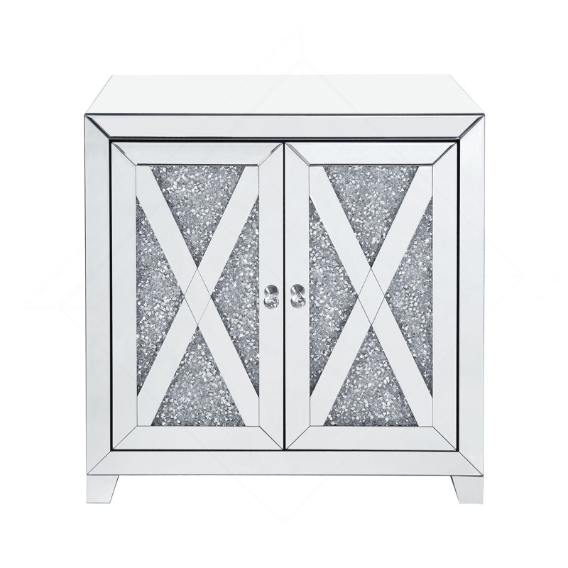 Console avec miroir et faux diamants