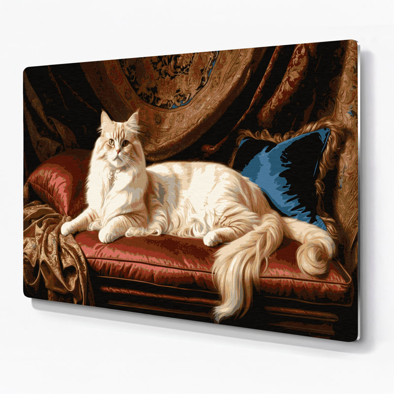 Chats, art perse brun en métal
