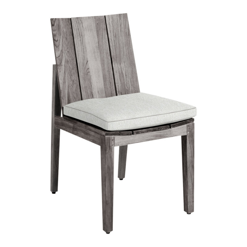 Chaise d'appoint en teck Ashland - Huître, Teck huître, Trépointe, Bali perle