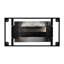 Table en pierre artificielle blanche 6-8 à 8 places avec surface de feu et pieds en métal rectangulaire avec plateau fritté et base en forme de croissant pour les invités