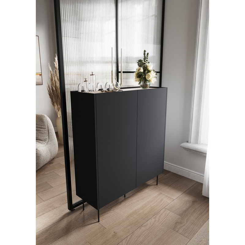 Venner 2 Door Manufactured Wood Wardrobe, Black
