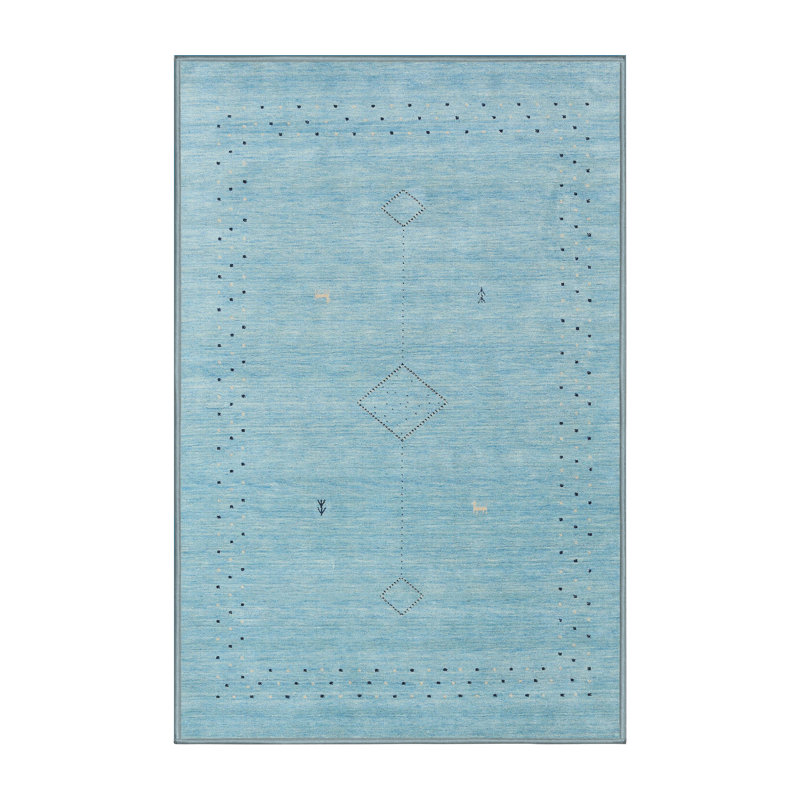 Tapis abstrait bleu, Rectangle 5 pi x 7 pi