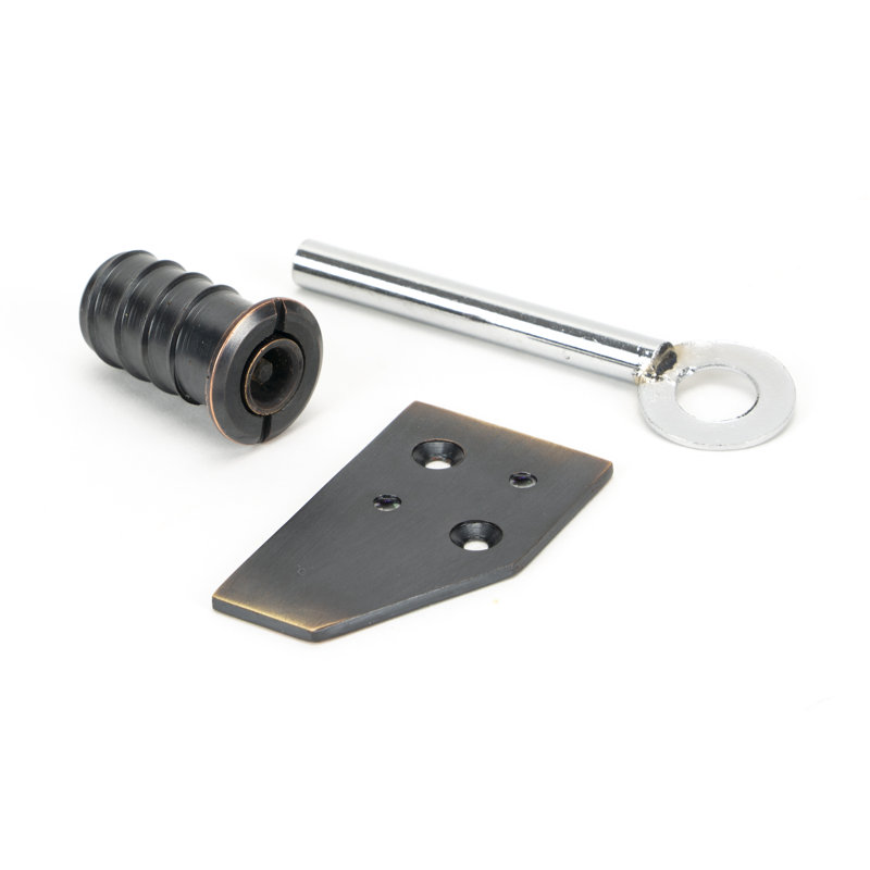 Key-Flush Sash Stop Door Accessory, Aged Bronze