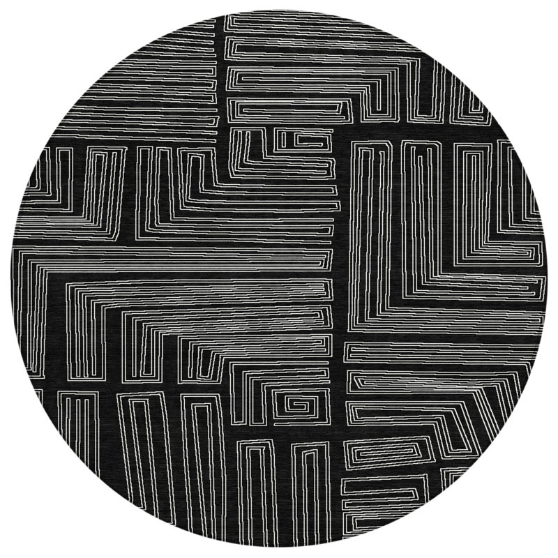 Clayra Black Washable Indoor-Outdoor Rug - , 2'6" x 3'10"