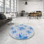 Tapis géométrique bleu-758614675