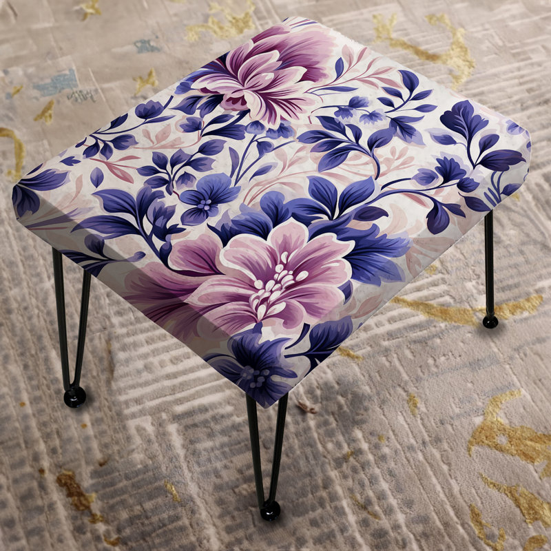 Moroccan Damask Poppies Intrigue - Damask Rectangle Ottoman