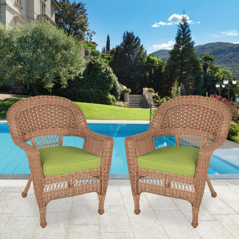 Burrowes Patio Chair with Cushions SET, Green