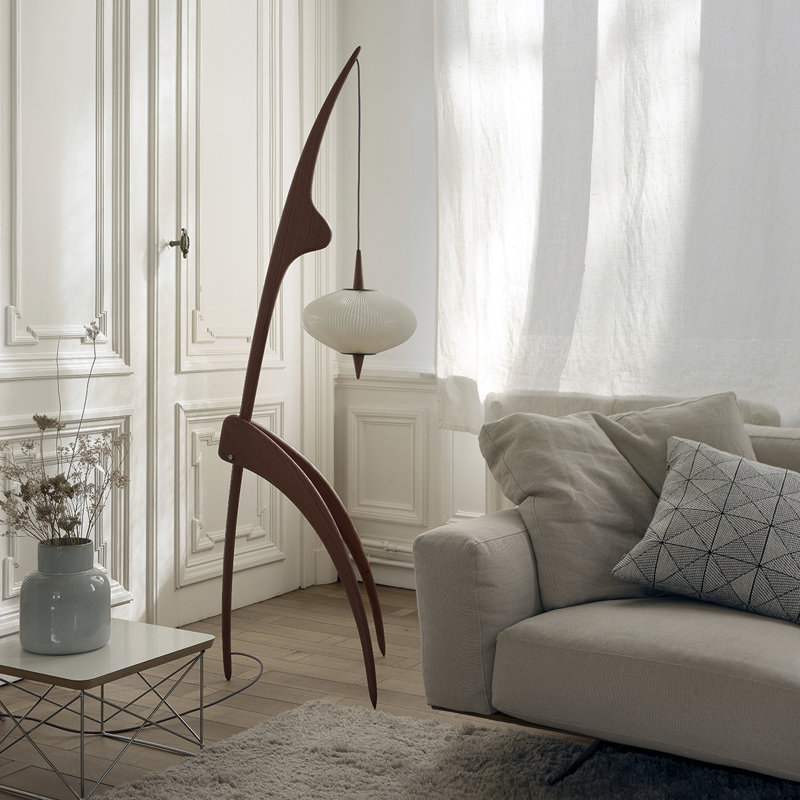 Praying Mantis Floor Lamp, Black Ash