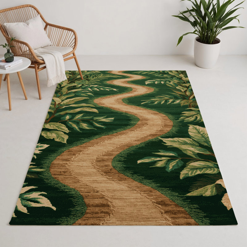 Tapis d'intérieur et d'extérieur vert Nature, Rectangulaire 3 pi x 5 pi