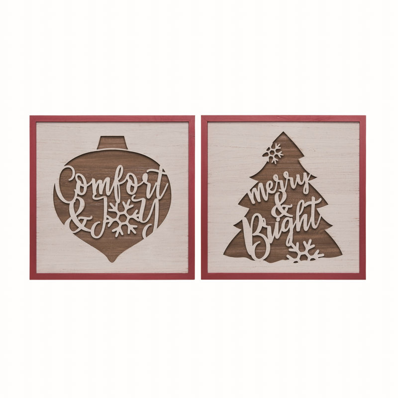  Ensemble de 2 décorations de Noël en MDF découpées au laser