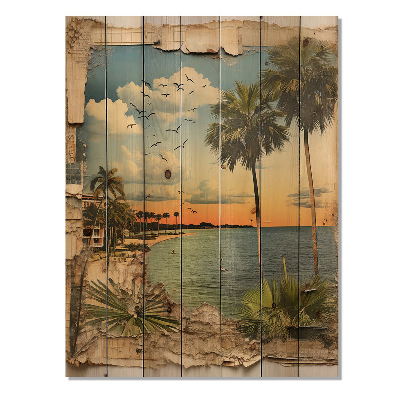 Alix - Impression sur bois de paysages sur bois de pin naturel, H 32 po x l 24 po