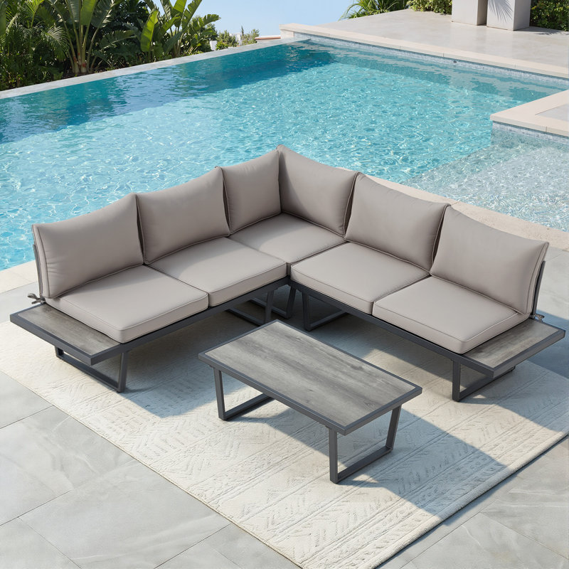 Ensemble de conversation pour patio, ensemble de mobilier d'extérieur 4 pièces, mobilier d'extérieur avec table basse, convient aux jardins, balcons et piscines