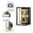 Deshwana Matte Black Hardwired Glass Outdoor Wall Lantern(Set of 2)