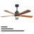 Ceiling Fan With Walnut Blades 18W Three Color Dimmable Light Memory Function & Reversible Motor