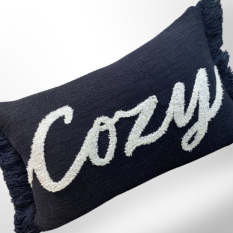 Coussin en coton Ls Walden, Cannelle / Gris