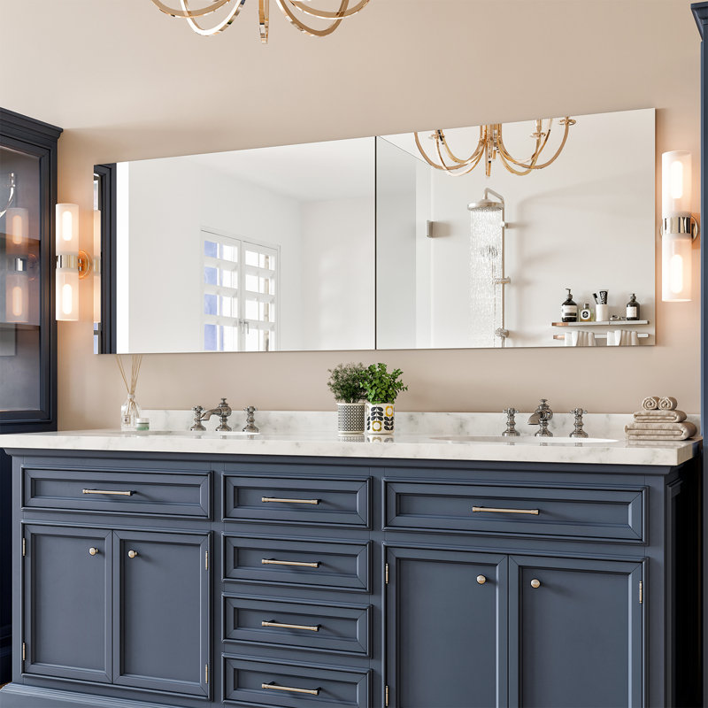 Azaireyah Modern & Contemporary Frameless Bathroom/Vanity Mirror, 30" H x 72" W