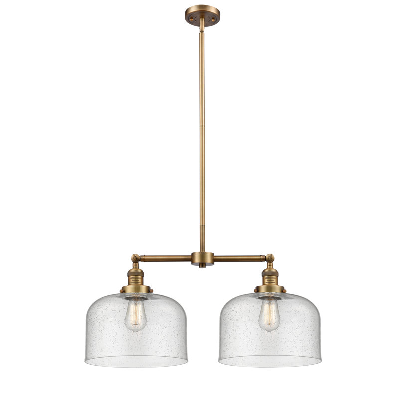 Bell 12" - 2 Light 21" Island Light, No Bulb Included, Seedy, Brushed Brass