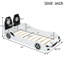 Lit blanc de style voiture de course simple avec fonction à DEL et repose-lit rembourré confortable, bois - support pour le dos équipé de DEL, coffre-fort élégant-616396373