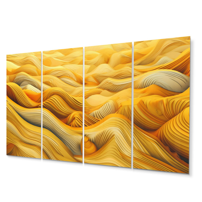 Golden Harvest Cord Field II - ensemble de reproductions d'art en métal