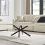 Atal Marble Effect Coffee Table - Glass Topped Metal Leg Centre Table-1341101700-1337976154