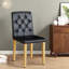 Ensemble de 4 chaises ergonomiques en polyuréthane noir avec pieds en métal doré pour un style moderne