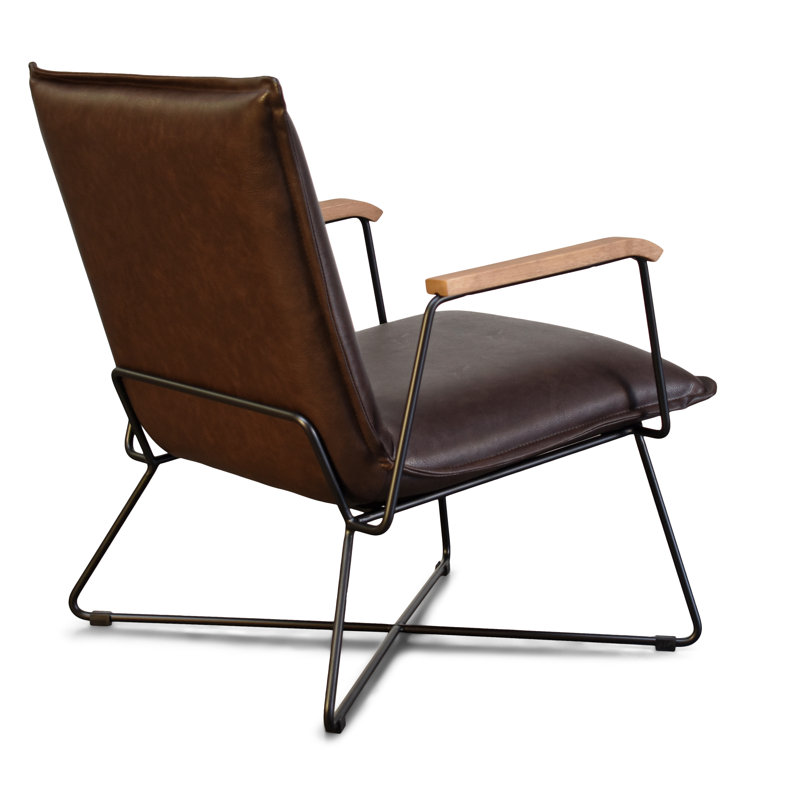 Santa Fe Lounge Chair, Faux Leather Upholstery in Chestnut