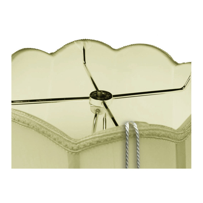 Abat-jour cloche de 13 po x 18 po en soie/chantoung (araignée) en coquille d’œuf
