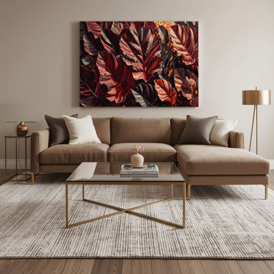 Botanical Croton Brown Canvas Wall Art