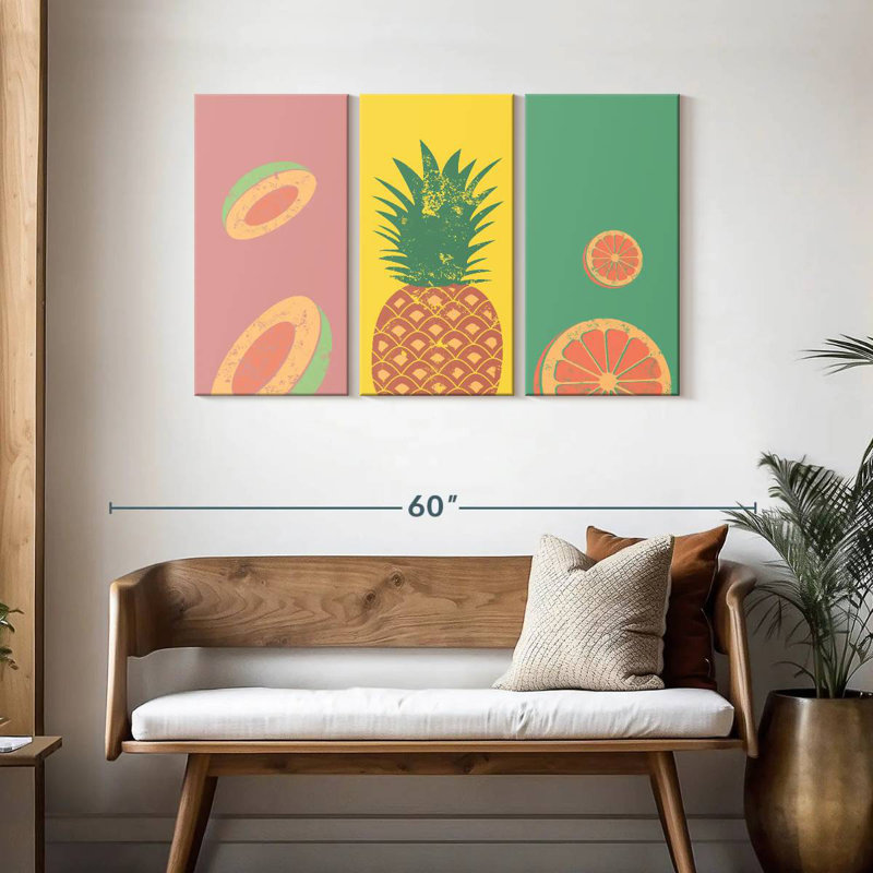 Soft Pastel Fruits, 28" H x 45" W