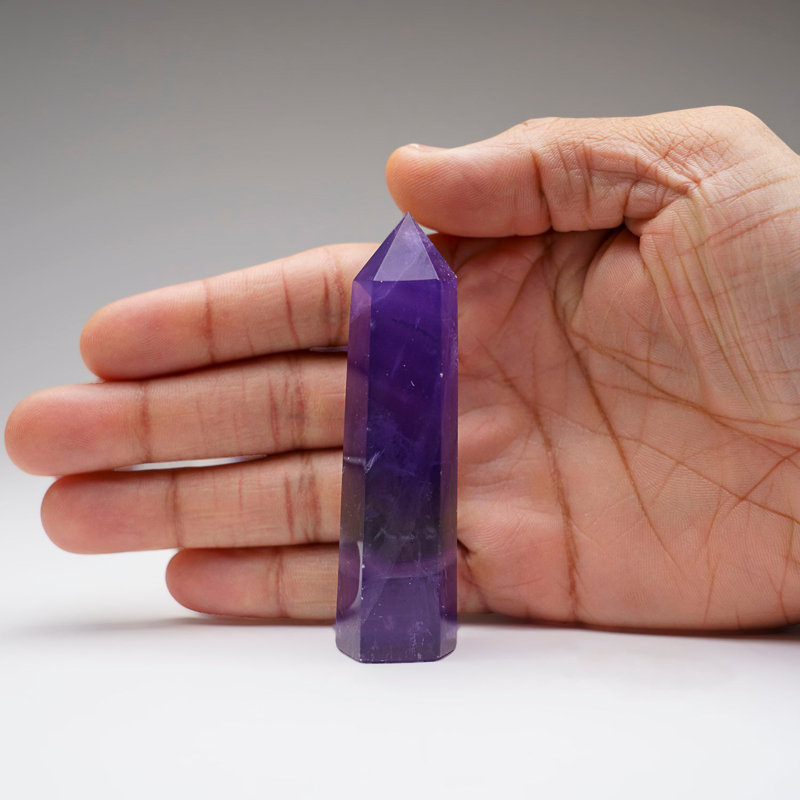 Genuine Polished Purple/Gray Fluorite Point from China (80 Grams)