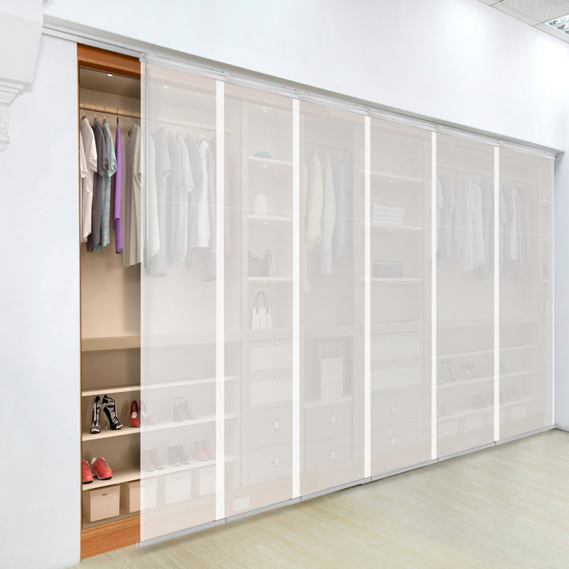 Winter Single Rail White Panel Track Extendable 94"H, Panel width 23.5", 130''W x 94''L