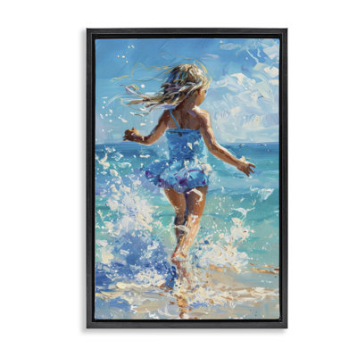 «Girl Splashing on Shore Floating Frame», conception par LSR Design Studio