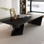 Bureau d'écriture rectangulaire en bois massif noir avec tiroirs-916365238-916365239