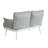 Mariano Steel Loveseat And Table, Off White+Grey-1706147145-1706147144