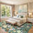 Washable Living Room Area Rug : Large Vintage Floral Bedroom Rugs Non-Slip Stain Resistant Carpet for Dining Room Kitchen Soft Thin Low Pile Indoor Home Decor Floor Mat for Playroom(Green)-111242027