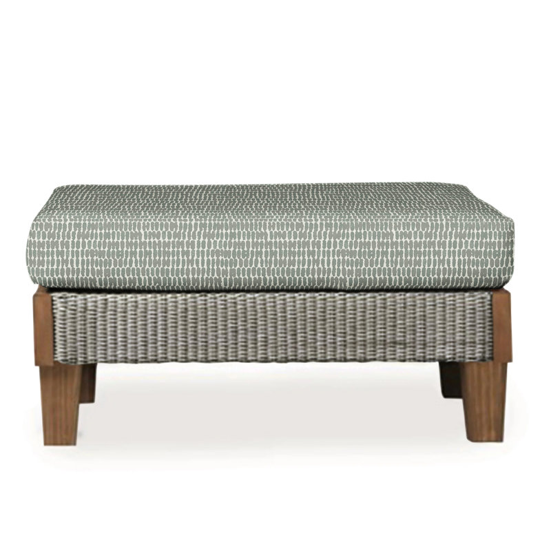 Catalina Outdoor Ottoman, Callen Celadon, Pewter
