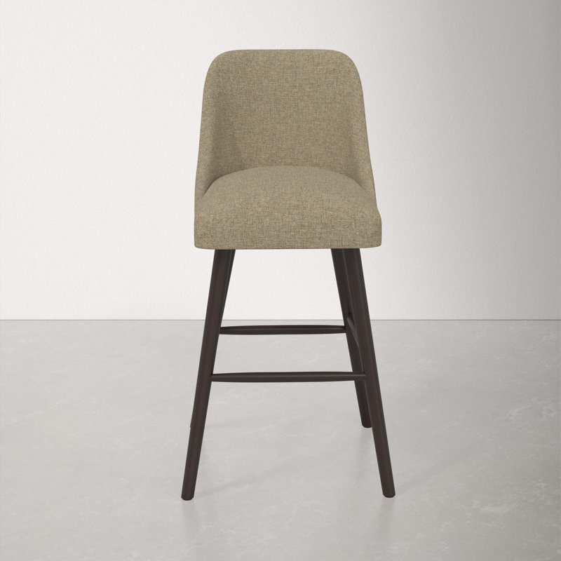 Tabouret Gallie, Tabouret de bar (siège d'une hauteur de 31 po), Espresso, Lin texturé naturel Zuma
