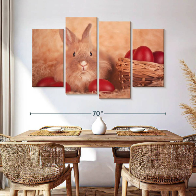 Œufs de Pâques et lapin Lelend, H 42 po x l 68 po