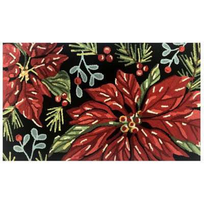 Poinsettia Black No Lurex Size 24"X36"