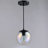 Harlequin 60 Watt 1-Light Globe Pendant Light with Clear Iridescent Glass Shade-1150048806