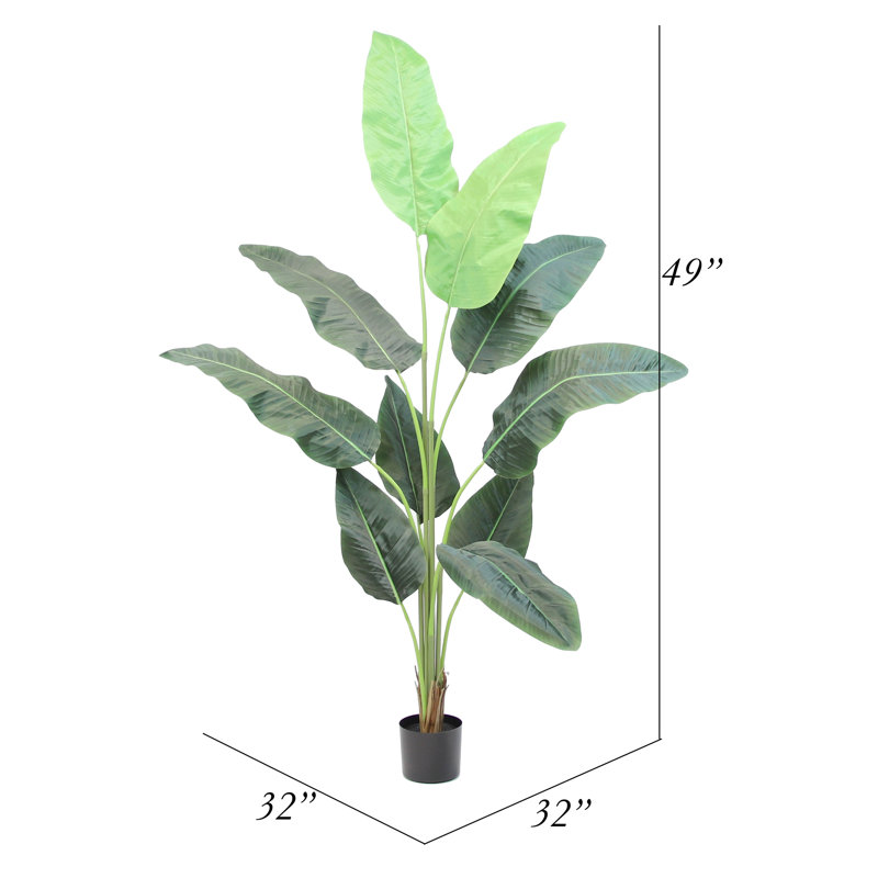 Plante à feuillage artificiel en pot, H 72 po x l 36 po x P 36 po