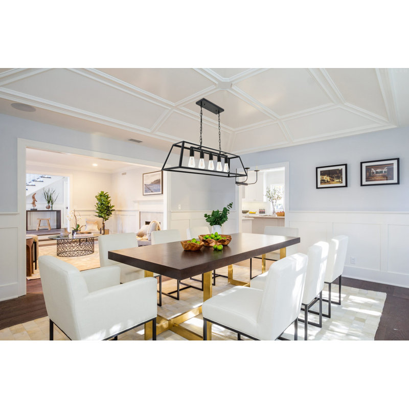Barraza Linear Dimmable Pendant, 3 Lights, Black/Brass