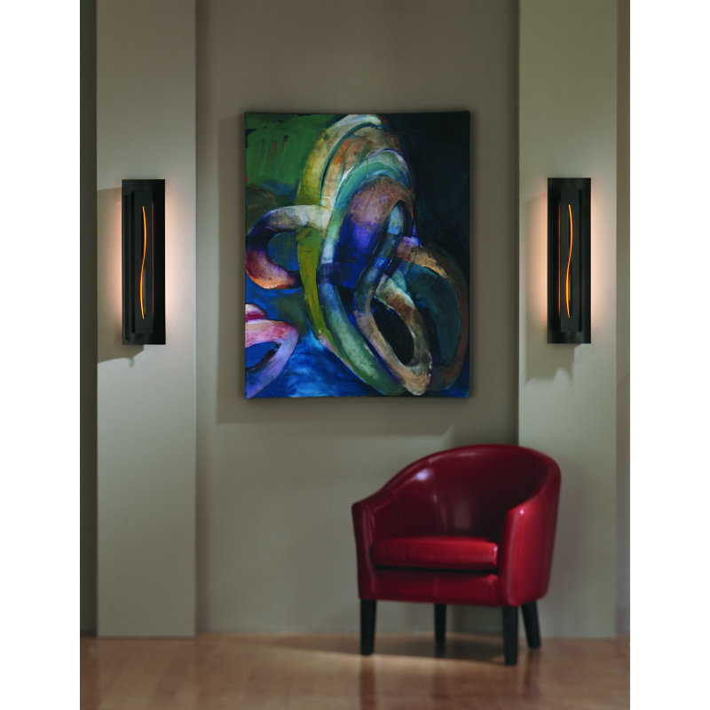 Gallery Dimmable 10.4 Lbs Flush Mount Scone, Black, Red, 4.3" W x 24.5" H x 3.3" D